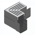 Product ACO Threshold Drain A15 Corner Unit With Silver Aluminium Grate