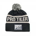 Product Pro Tiler Tools Limited Edition Beanie Bobble Hat One Size Black/White