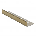 Product PREMTOOL Straight Edge Brushed Gold Stainless Steel Tile Trim SSE 2.5m