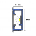 Dural 20mm Duralis-LED Basic Wall & Floor Profile Silver 2.5m