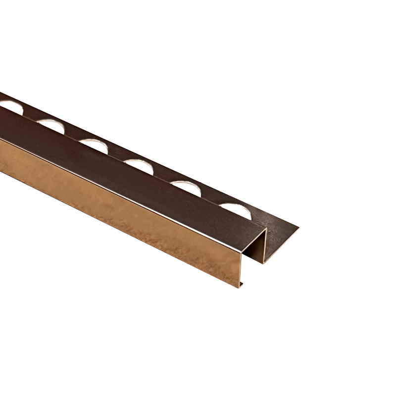 PREMTOOL Contract Metal Square Edge Bright Rose Aluminium Tile Trim 2.5m