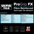 Ultra Tile Fix ProGrip FX Fibre Reinforced Semi-Rapid Flexible S1 Adhesive White 20kg Full Pallet (54 Bags Tail Lift)