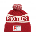 Product Pro Tiler Tools Limited Edition Beanie Bobble Hat One Size Red/White