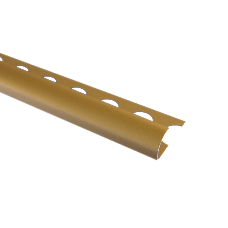 PREMTOOL Contract Metal Round Edge Matt Gold Aluminium Tile Trim 2.5m