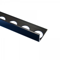 Product PREMTOOL Contract Metal Straight Edge Polished Black Aluminium Tile Trim 2.5m