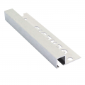 Product Genesis Brushed Chrome Square Edge Aluminium Tile Trim TDP 2.5m