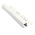Product Genesis Matt White Square Edge Aluminium Tile Trim TDP 2.5m