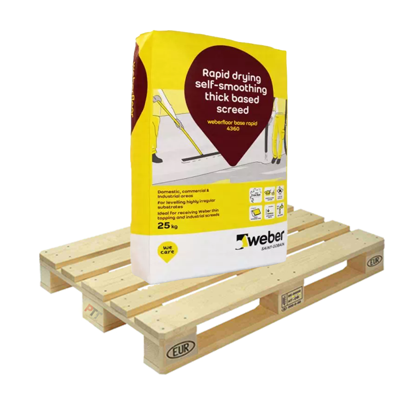 Weber Weberfloor Base Rapid 4360 Self-Smoothing Thick Based Levelling Compound 25kg Half Pallet (20 Bags Tail Lift)