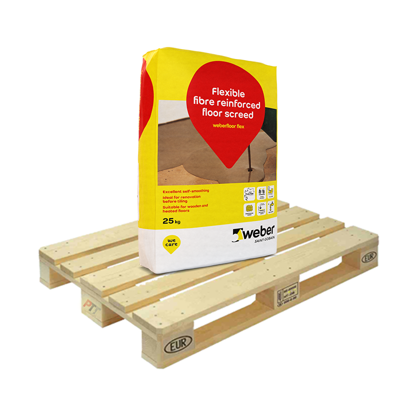 Weber Weberfloor Flex Flexible Fibre Reinforced Floor Screed 25kg Half Pallet (20 Bags Tail Lift)