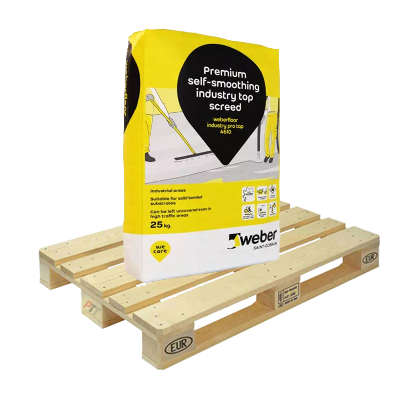 Weber Weberfloor Industry Pro Top 4610 Self-Smoothing Levelling Compound 25kg Half Pallet (20 Bags Tail Lift)