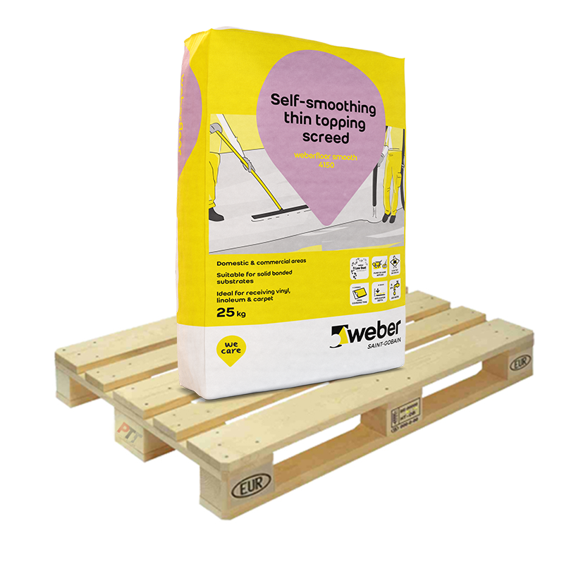 Weber Weberfloor Smooth 4150 Self-Smoothing Levelling Compound 25kg Full Pallet (40 Bags Tail Lift)