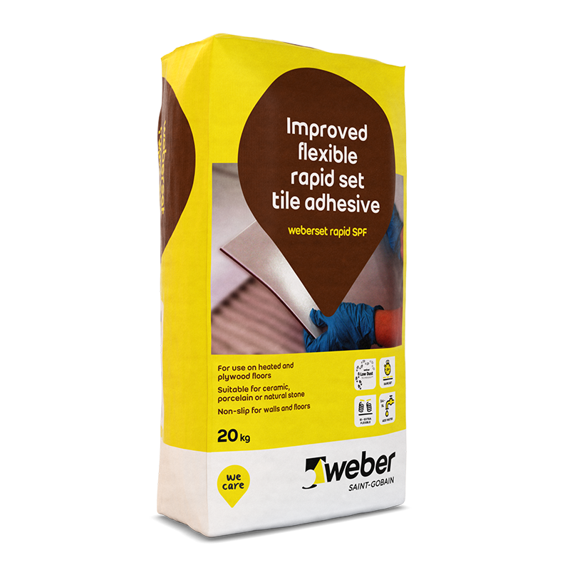 Weber Weberset Rapid SPF Rapid Set Tile Adhesive Low Dust White 20kg