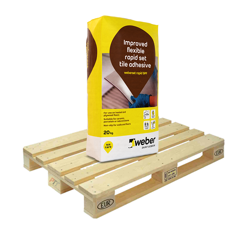 Weber Weberset Rapid SPF Rapid Set Tile Adhesive Low Dust White 20kg Full Pallet (50 Bags Tail Lift)