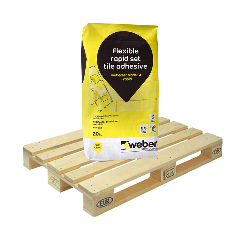 Weber Weberset Trade S1 Rapid Set Flexible Adhesive White 20kg Full Pallet (50 Bags Tail Lift)